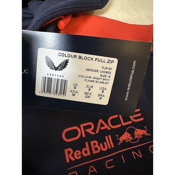 Oracle Red Bull Racing Hoodie Mens SMALL Blue Red Full Zip Sweatshirt - Picture 6 of 10